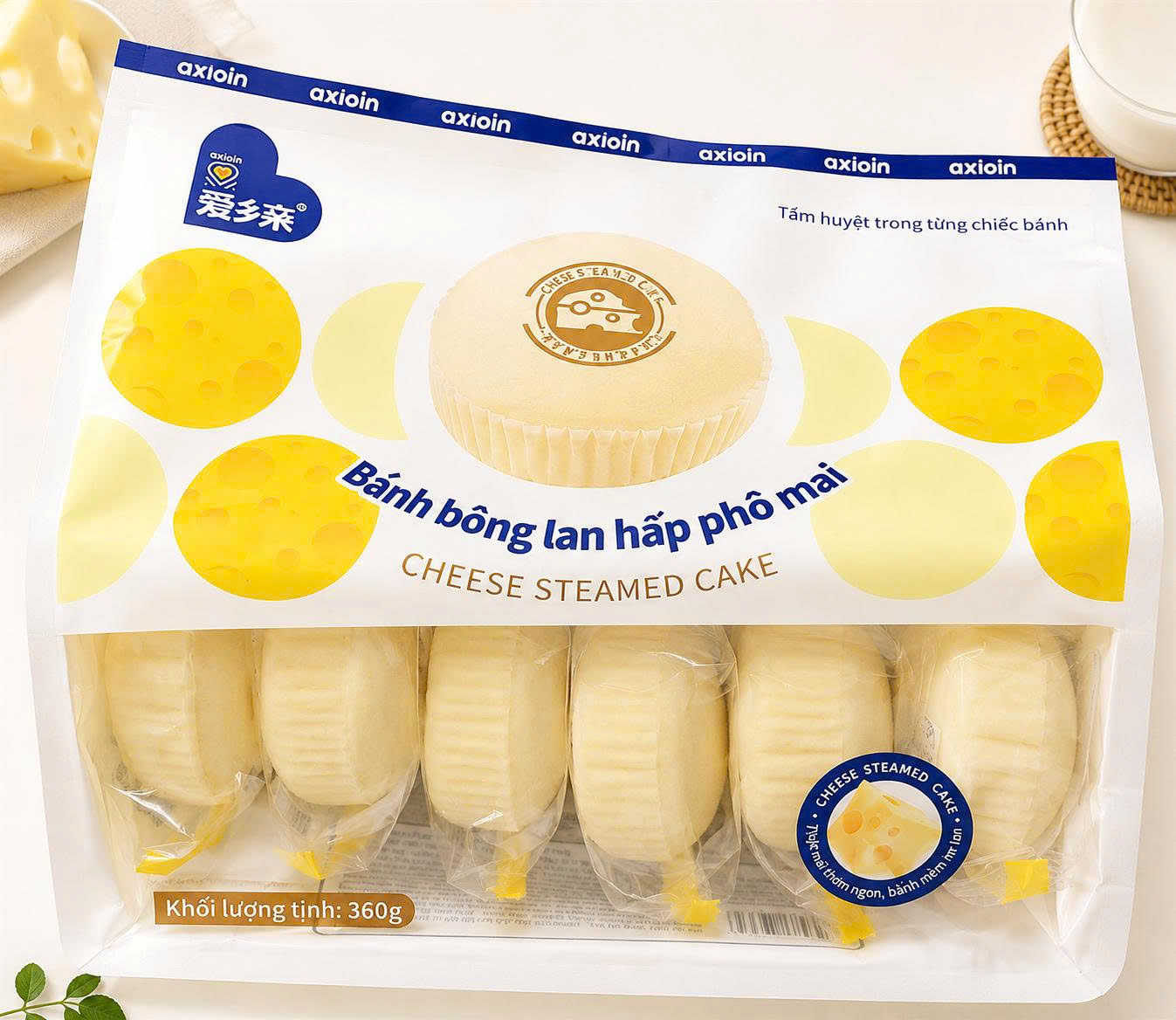 Bánh hấp bông lan phô mai