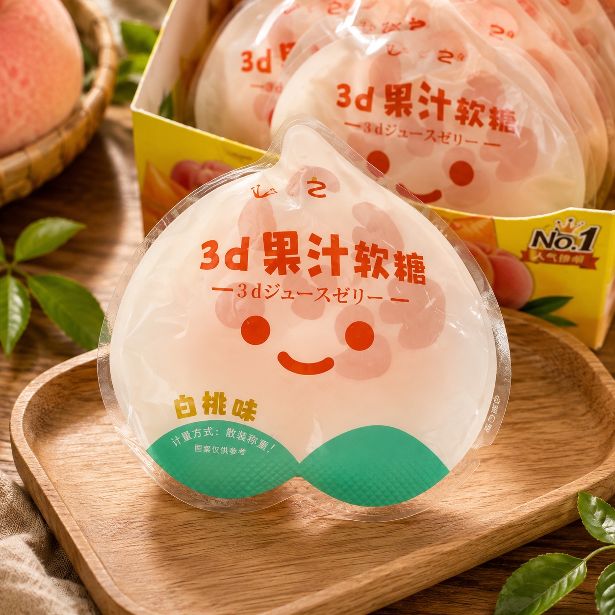 Kẹo dẻo 3D vị đào