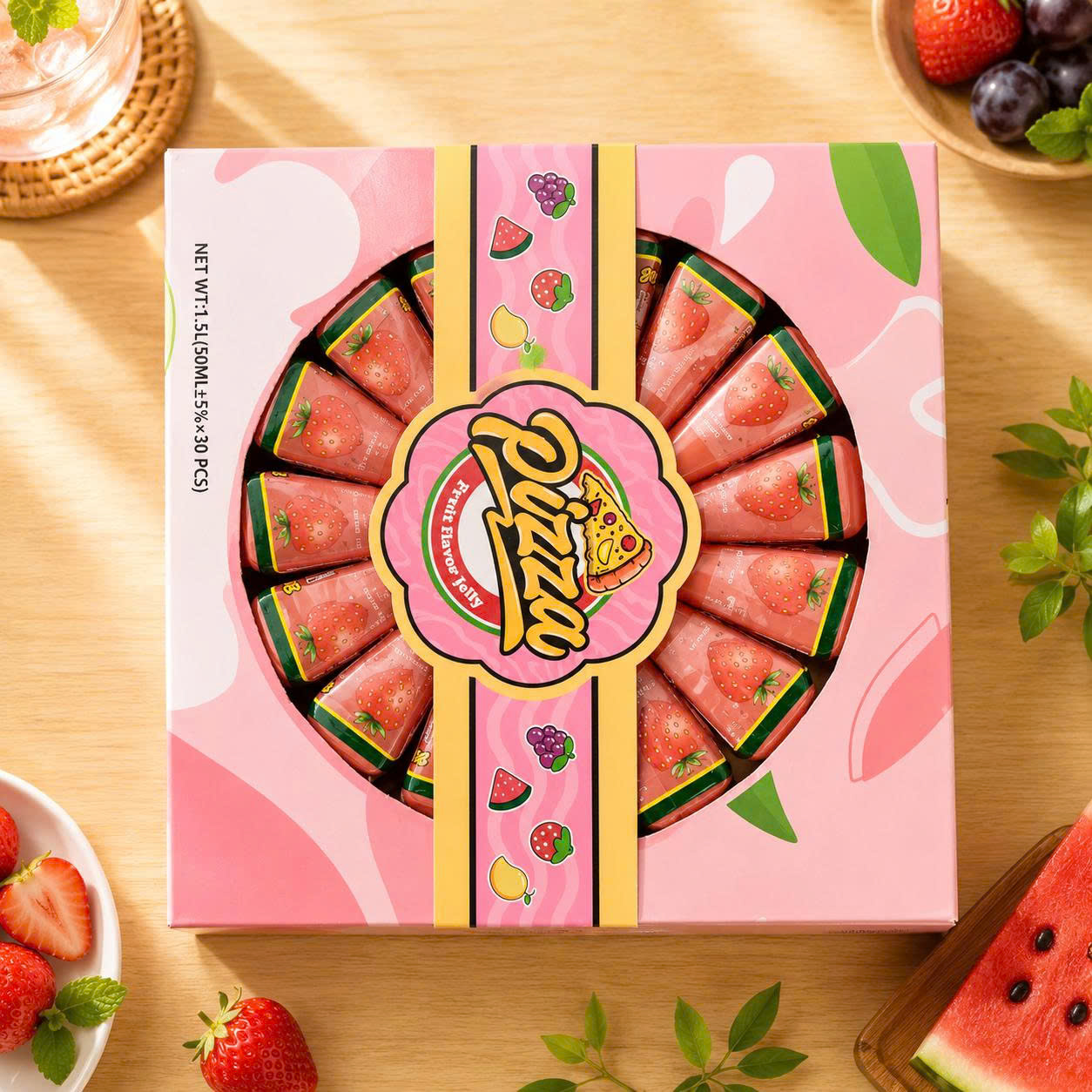 Hộp pizza nước dâu tây 30pcs