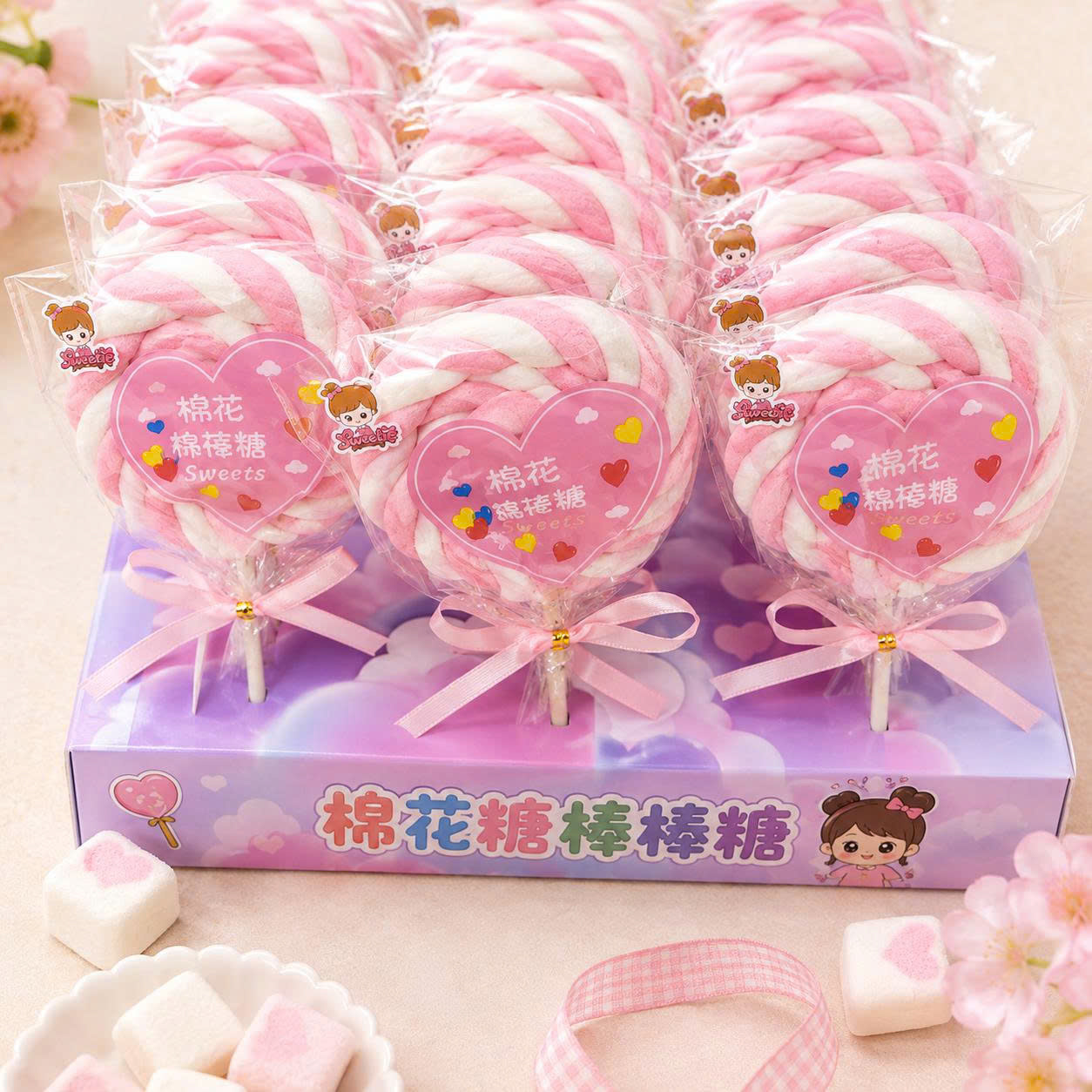 Hộp 30 chiếc kẹo bông trái tim