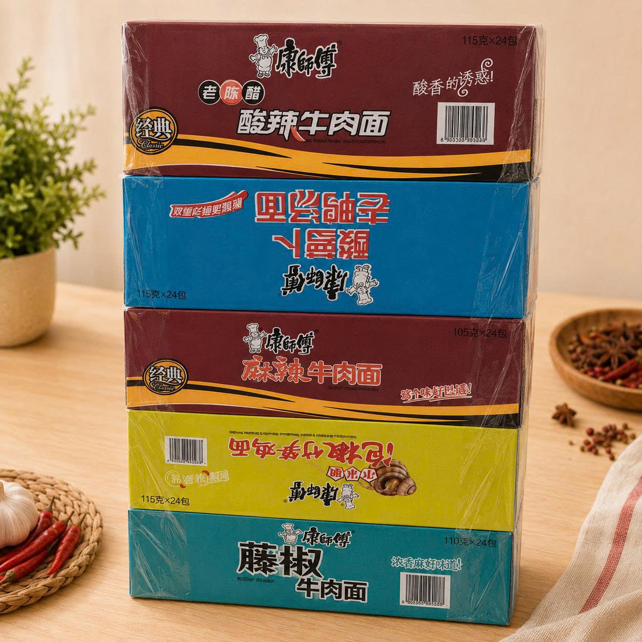 Thùng mì gói mix vị 24 gói