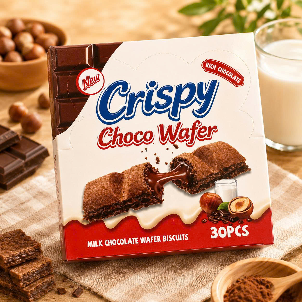 Hộp 30 cái Bánh milk chocolate