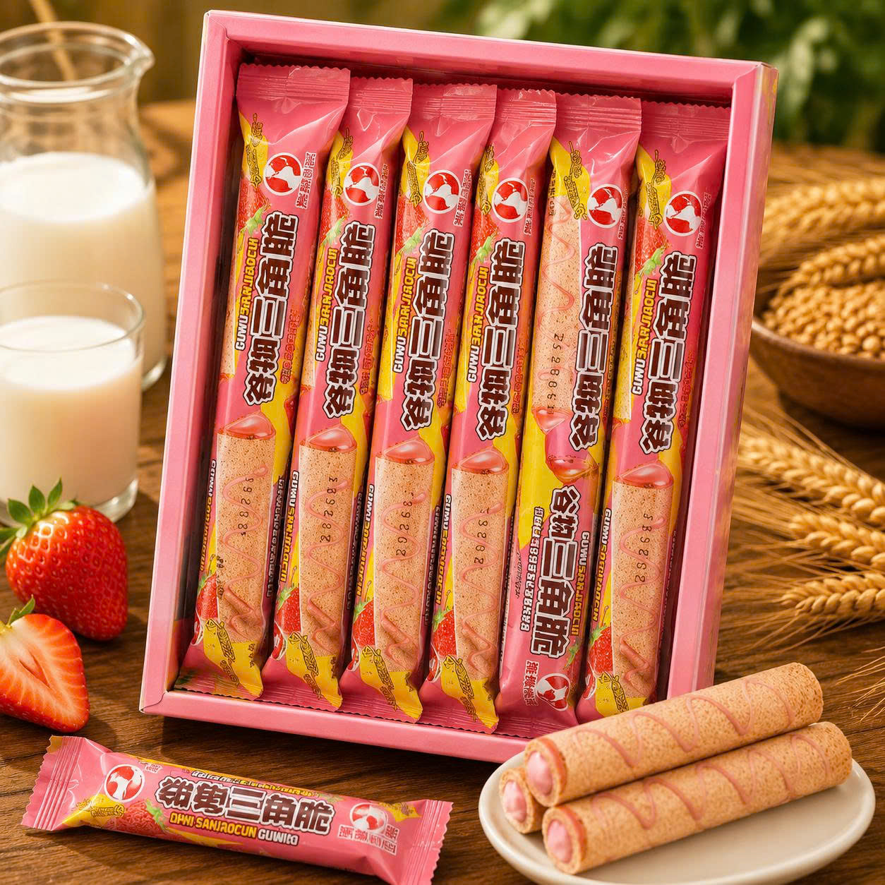 Bánh quế nhân vị dâu