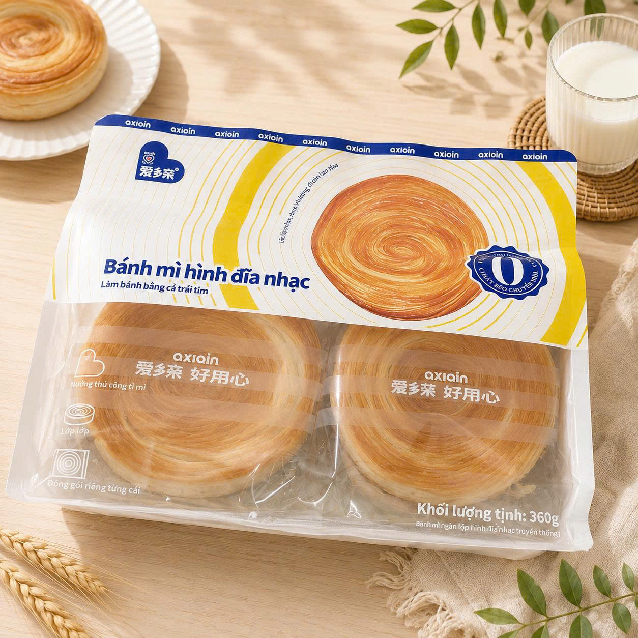 Bánh bông lan đĩa nhạc 1 túi 4 chiếc