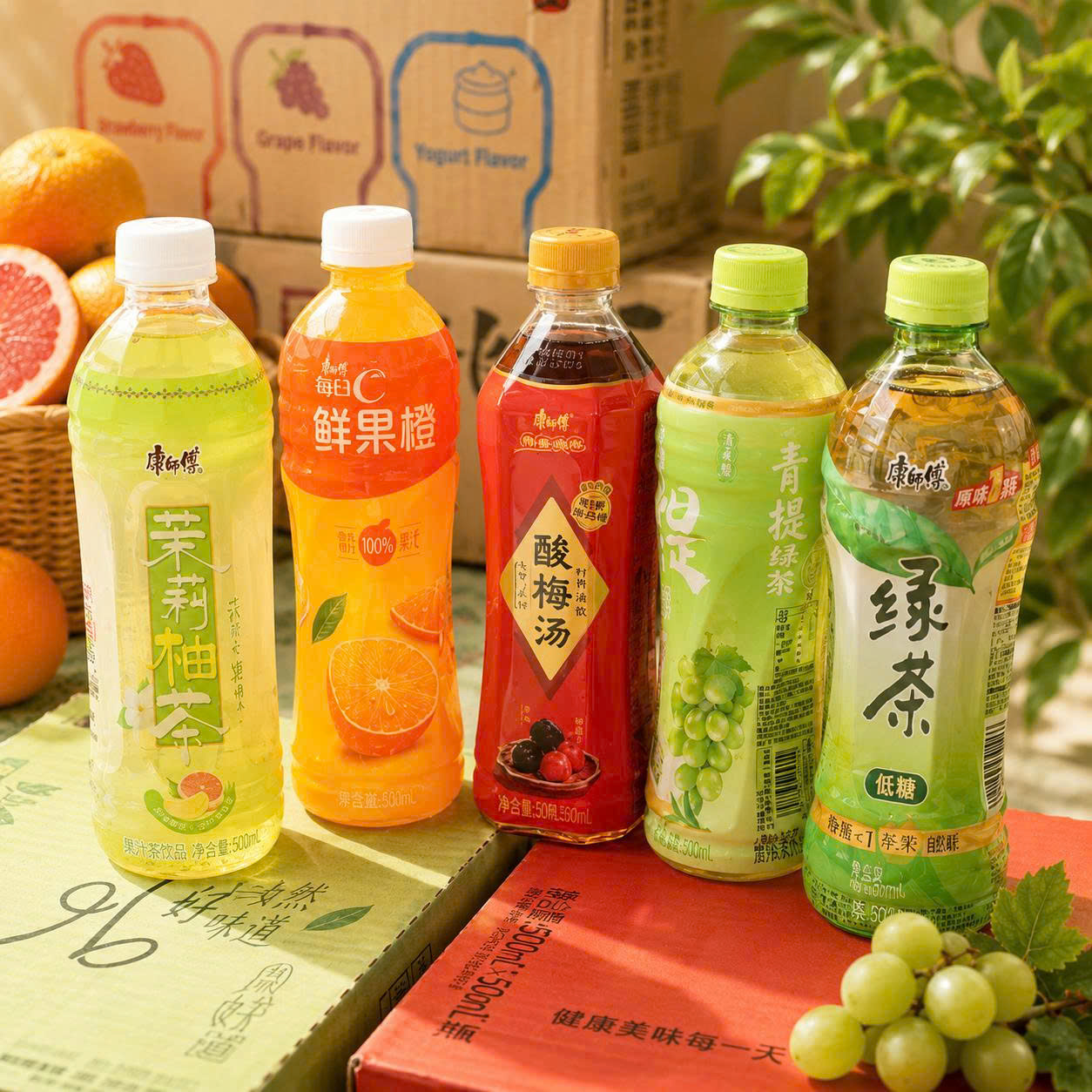 Thùng 15 chai loại 500ml lê. đào. trà.