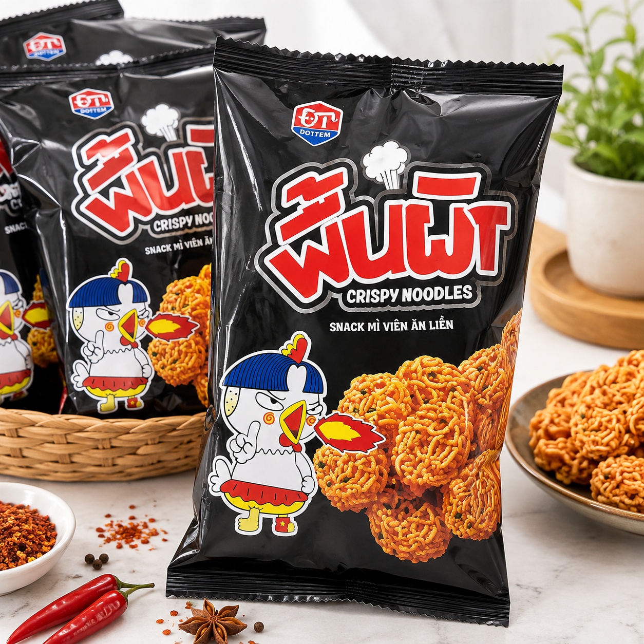 Snack mì viên ăn liền vị gà cay 38g