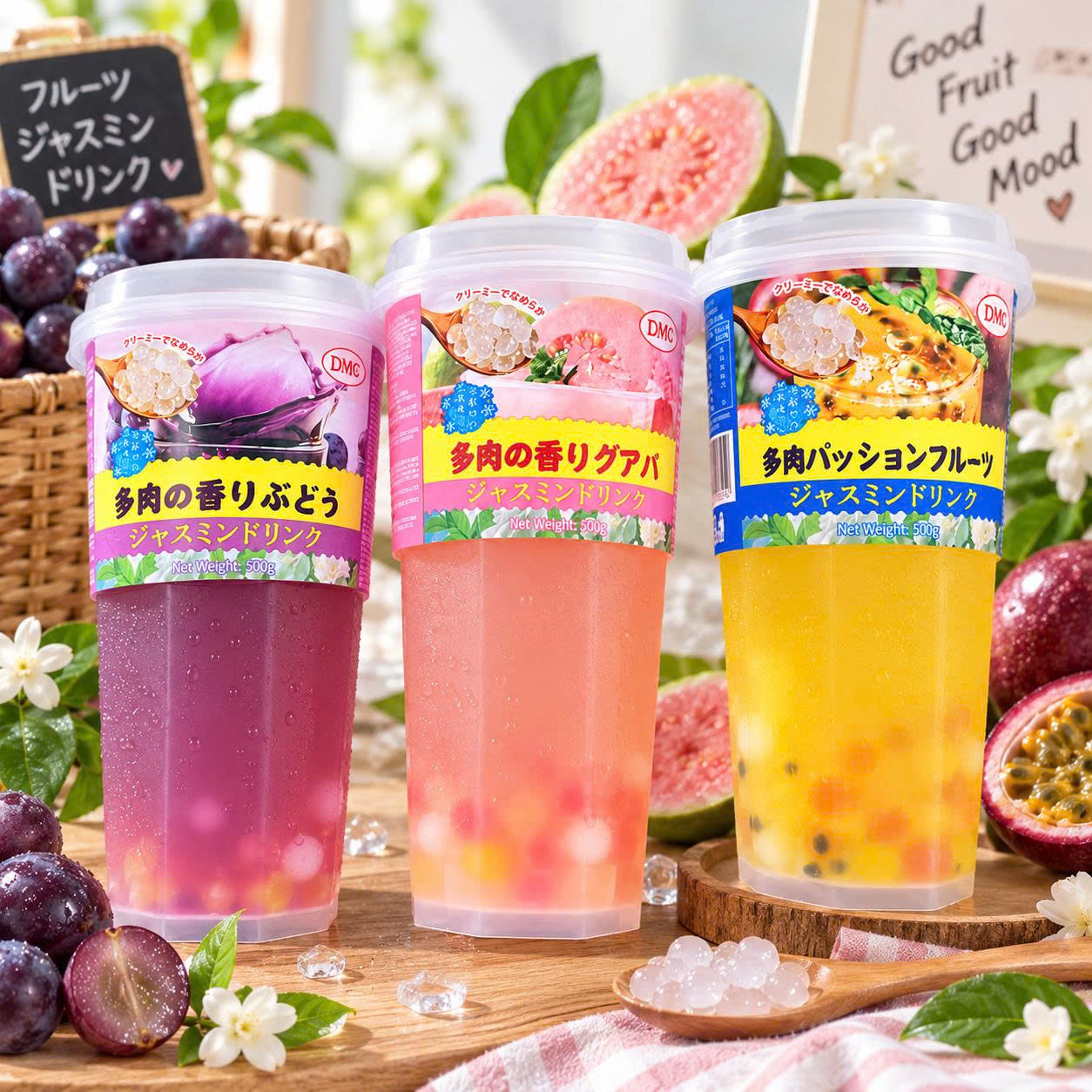 Thùng nước uống hoa quả cốc mix vị