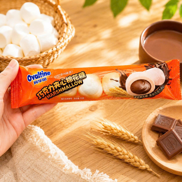 Marsh mallow nhân Ovaltine hộp 20 túi
