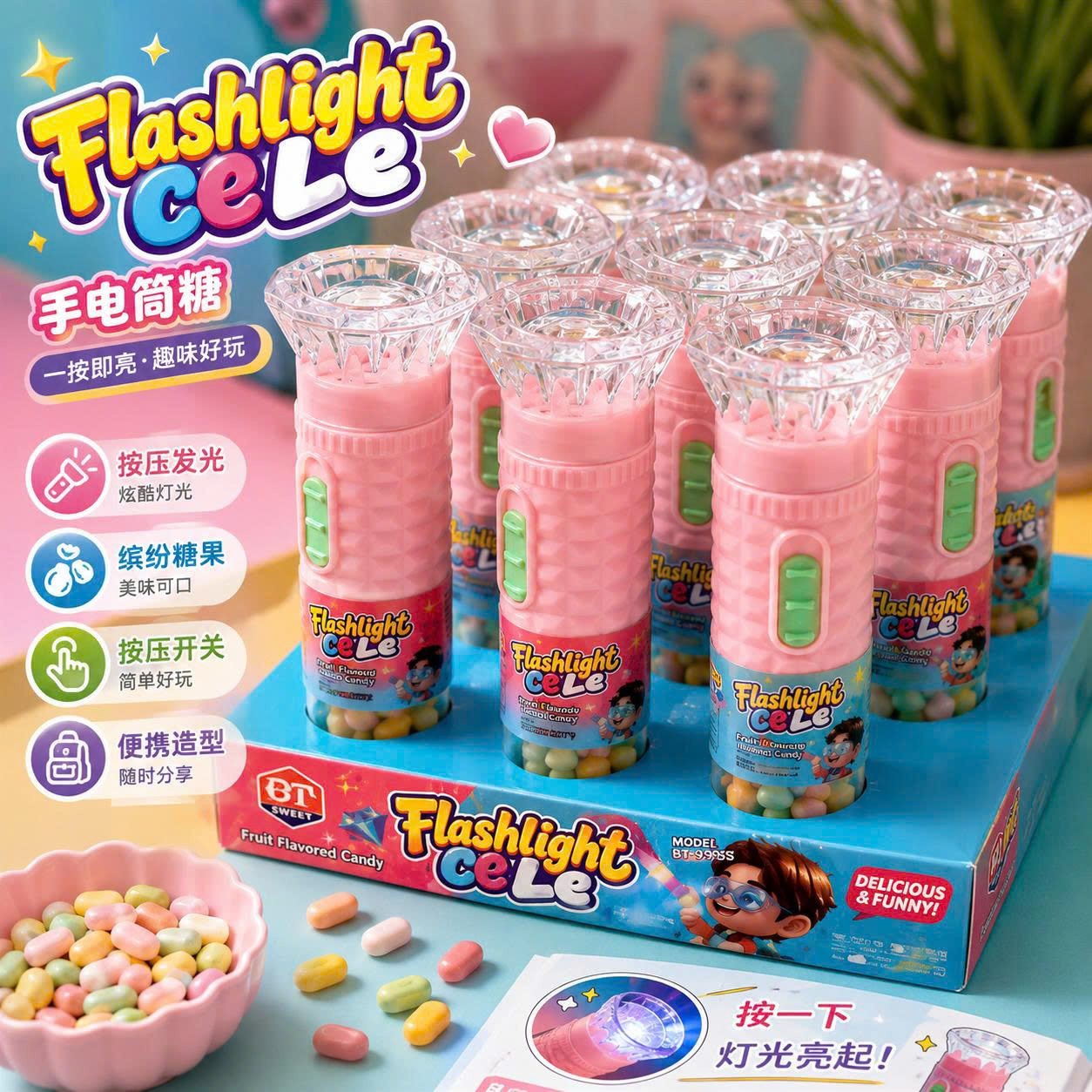 Kẹo đèn pin trong lốc 12 cái